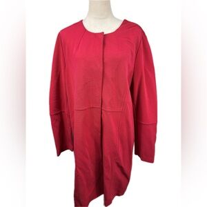 🆕 Chico’s red snap front long jacket size 3-XL-16